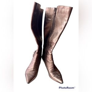 Nine West knee high copper boots buckle sz 6.5
